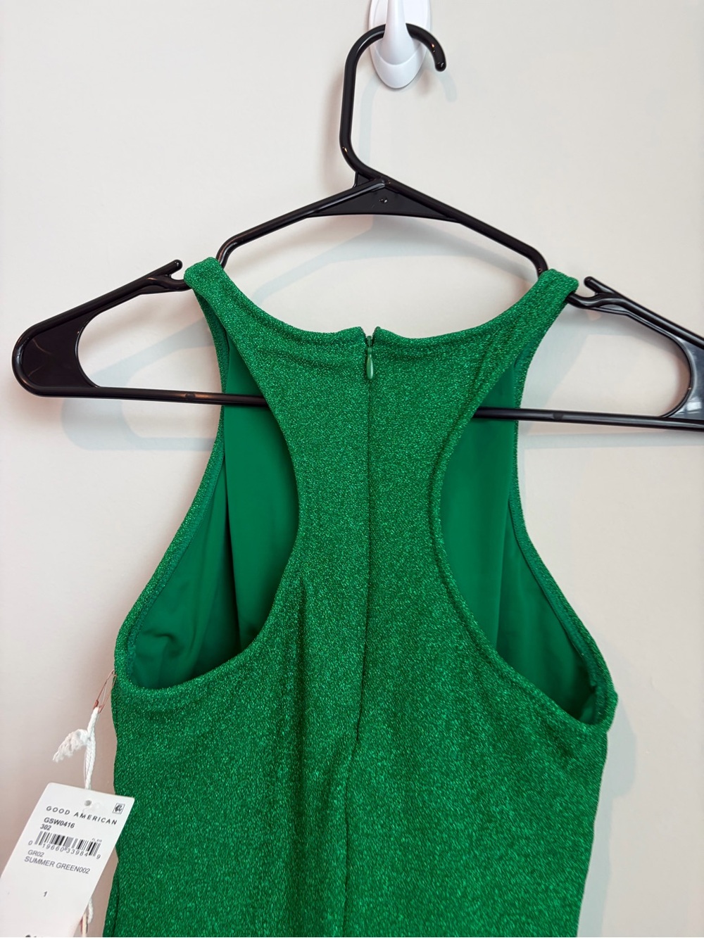 Good American Sparkle Racerback One-Piece Swimsuit - Picture 6 of 7